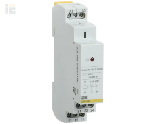 OIR-208-ACDC110V | Реле промежуточное модульное OIR 2 контакта 8А 110В AC/DC | IEK
