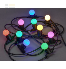 LIGHTING Гирлянда белт-лайт 5м 10 цветных ламп IP65 черный шнур 3м 230В транзит IEK