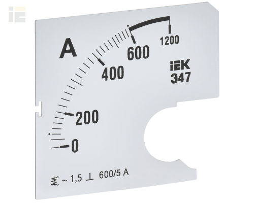 Шкала сменная для амперметра Э47 600/5А класс точности 1,5 72х72мм IEK
