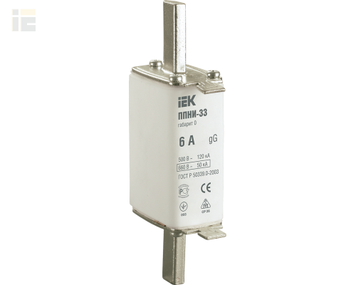 DPP20-006 | Плавкая вставка предохранителя ППНИ-33 габарит 0 6А | IEK