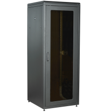 ITK LINEA N Шкаф сетевой 19 47U 800х800мм стеклянная передняя дверь задняя металлическая черный