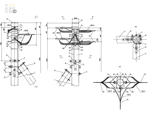 Опора ПОАд161 деревянная анкерная переходная ответв. двухцепная