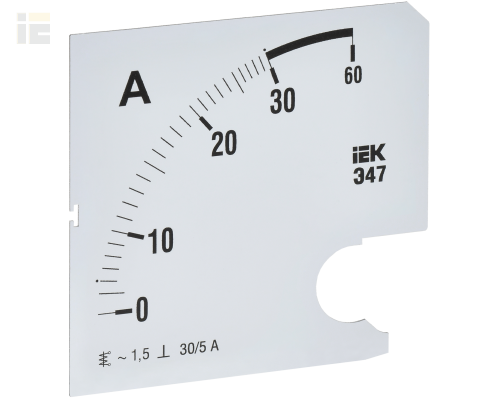 Шкала сменная для амперметра Э47 30/5А класс точности 1,5 96х96мм IEK
