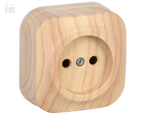 ERH10-K34-10 | Розетка одноместная для открытой установки РС20-2-ХС без заземления 10А GLORY сосна | IEK