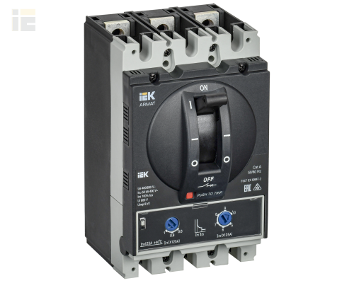 AR-MCCB-3D-050-0125A-ATUC | ARMAT Автоматический выключатель в литом корпусе 3P типоразмер D 50кА 125А расцепитель термомагнитный регулируемый | IEK