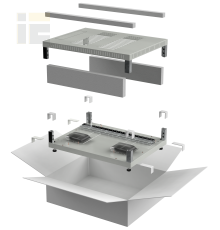 ITK LINEA E Комплект основание и крыша 600х1000мм для шкафа 18-47U серый