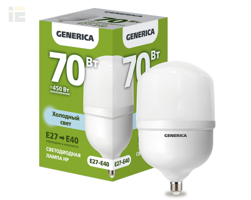 LL-HP-70-230-65-E27-E40-G | Лампа LED HP 70Вт 230В 6500К E27-E40 | GENERICA