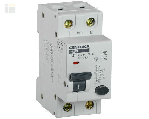 MAD25-5-040-C-30 | АВДТ 32 C40 - Автоматический Выключатель Дифф. Тока | GENERICA