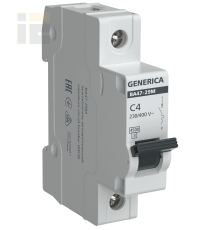 Автоматический выключатель ВА47-29М 1P 4А 4,5кА C GENERICA