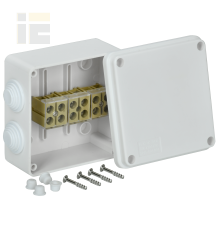 Коробка распаячная КМ для открытой проводки 100х100х50мм белая IEK