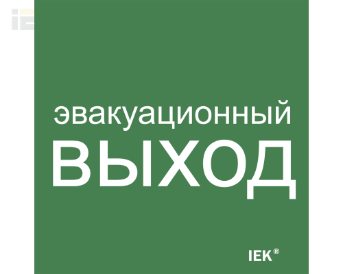 LPC10-1-15-15-EVV | Этикетка самоклеящаяся 150х150мм Эвакуационный выход | IEK