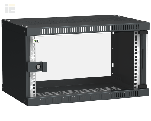 LWE5-06U53-GF | ITK Шкаф LINEA WE 6U 550x350мм дверь стекло черный |