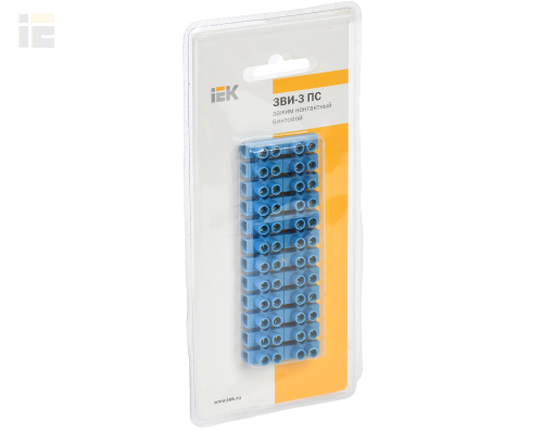 UZV6-003-04-2 | Зажим винтовой ЗВИ-3 н/г 1,0-2,5мм2 (2шт/блистер) синие | IEK