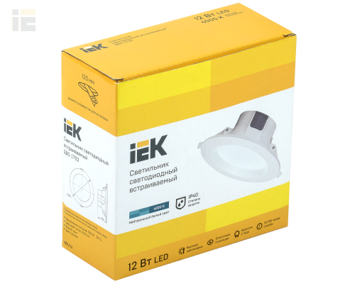 LDVO0-1702-12-4000-K01 | Светильник светодиодный ДВО 1702 круг 12Вт 4000K IP40 белый | IEK