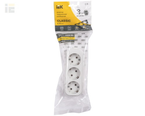 KYP11-16-03-00-Z | Розетка разборная переносная К03 3 места CLASSIC | IEK
