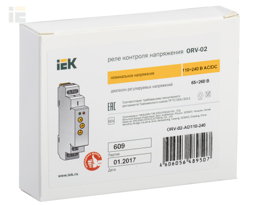 ORV-02-AD110-240 | Реле контроля напряжения ORV однофазное 110-240В AC/DC | IEK