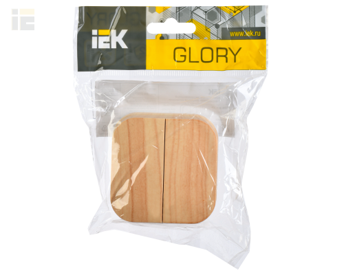 EVH20-K34-10 | Выключатель 2-клавишный для открытой установки ВС20-2-0-ХС 10А GLORY сосна | IEK