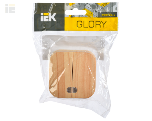 EVH21-K34-10 | Выключатель 2-клавишный для открытой установки с индикацией ВС20-2-1-ХС 10А GLORY сосна | IEK