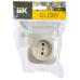 ERH10-K33-10 | Розетка одноместная для открытой установки РС20-2-ХК без заземления 10А GLORY кремовый | IEK