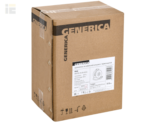 WKP20-16-04-40-G | Катушка УК40 с т/з 4 места 2P+PE/40м 3х1,5мм2 | GENERICA