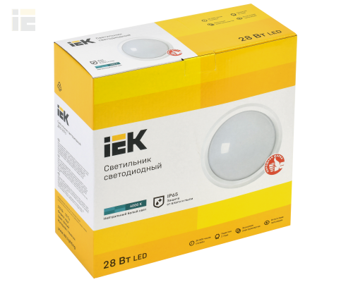 LDPO0-5070-28-4000-K01 | Светильник светодиодный ДПО 5070 28Вт 4000К IP65 круг белый | IEK