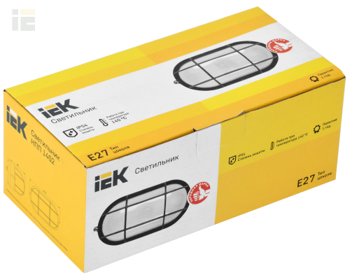 LNPP0-1402-1-060-K02 | Светильник НПП1402 овал с решеткой 60Вт IP54 черный | IEK