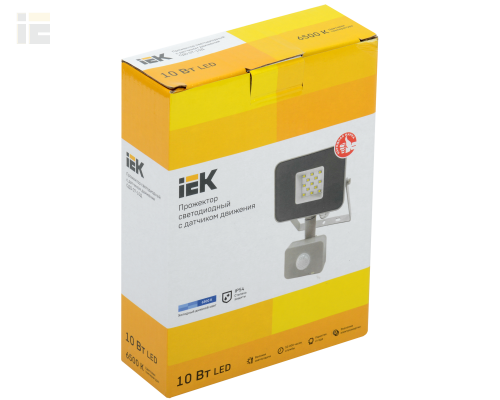 LPDO702-10-K03 | Прожектор светодиодный СДО 07-10Д с датчиком движения IP54 серый | IEK