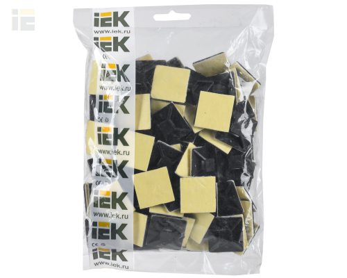 UHP31-30-100 | Площадка самоклеящаяся 30х30 черная под хомуты (100шт) | IEK