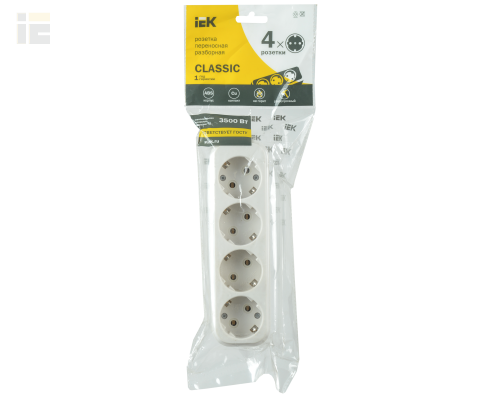 KYP11-16-04-00-Z | Розетка разборная переносная К04 4 места CLASSIC | IEK