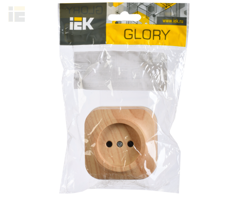 ERH10-K34-10 | Розетка одноместная для открытой установки РС20-2-ХС без заземления 10А GLORY сосна | IEK