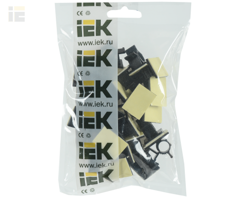 UHP40-D10-K02 | Клипса самоклеящаяся КС-10 черная (24 шт) | IEK