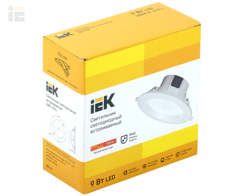 LDVO0-1701-09-3000-K01 | Светильник светодиодный ДВО 1701 круг 9Вт 3000K IP40 белый | IEK