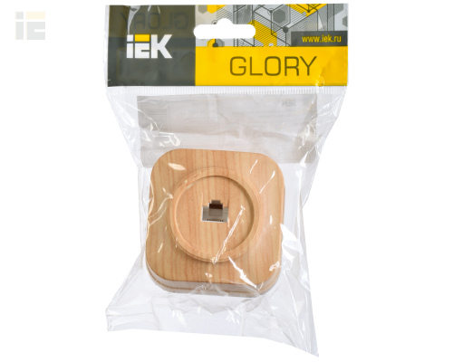 ETH10-K34 | Розетка одноместная для открытой установки телефонная РТ20-ХС GLORY сосна | IEK