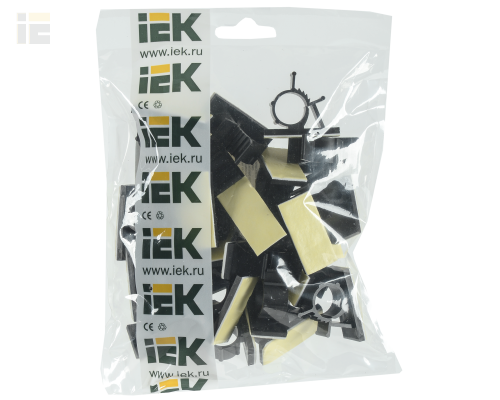 UHP40-D15-K02 | Клипса самоклеящаяся КС-15 черная (24шт) | IEK