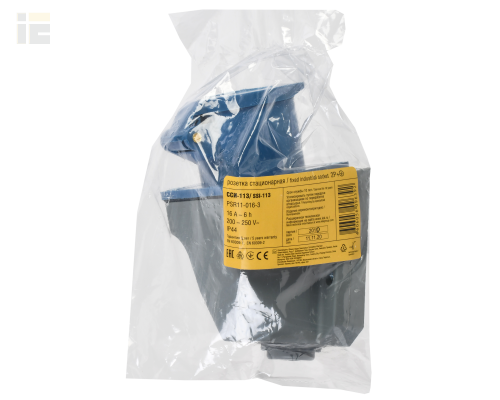 PSR11-016-3 | Розетка стационарная ССИ-113 2P+PE 16А 200-250В IP44 | IEK