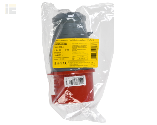 PSR02-032-5 | Вилка переносная ССИ-025 3Р+РЕ+N 32А 380-415В IP44 | IEK