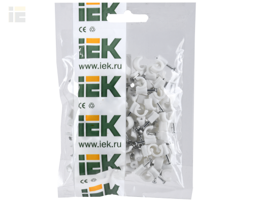 USK11-06-100 | Скоба 6мм круглая пластиковая (100шт) | IEK