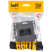 BR-K20-1-K46 | BRITE Розетка компьютерная двойная RJ45 кат.5E РК10-2-БрС сталь | IEK