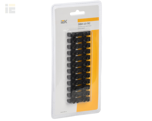 UZV5-010-06-2 | Зажим винтовой ЗВИ-10 н/г 2,5-6мм2 (2шт/блистер) черные | IEK