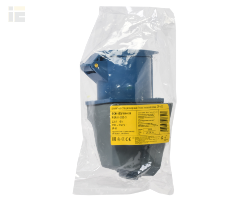PSR11-032-3 | Розетка стационарная ССИ-123 2P+PE 32А 200-250В IP44 | IEK