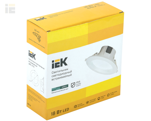 LDVO0-1703-18-4000-K01 | Светильник светодиодный ДВО 1703 круг 18Вт 4000K IP40 белый | IEK