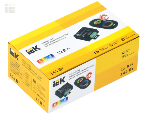 LSC1-RGB-144-RF-20-12-B | Контроллер с ПДУ радио RGB 3 канала 12В 4А 144Вт черный | IEK