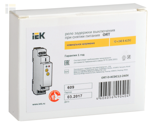 ORT-D-ACDC12-240V | Реле задержки выключения при снятии питания ORT 12-240В AC/DC | IEK