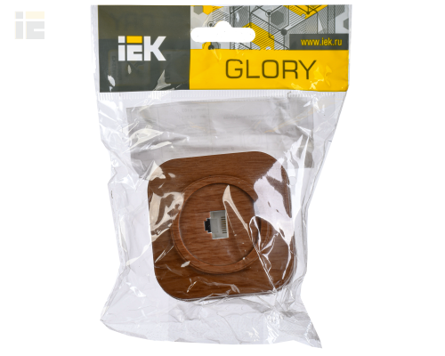 ETH10-K24 | Розетка одноместная для открытой установки телефонная РТ20-ХД GLORY дуб | IEK