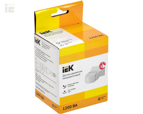 LDD11-501MB-1200-001 | Датчик движения ДД-МВ501 1200Вт 180град 15м IP65 белый | IEK