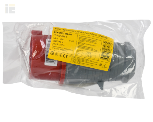 PSR02-016-5 | Вилка переносная ССИ-015 3Р+РЕ+N 16А 380-415В IP44 | IEK