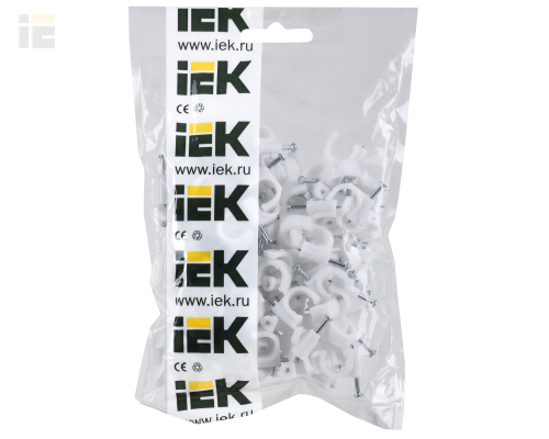 USK11-10-100 | Скоба 10мм круглая пластиковая (100шт) | IEK