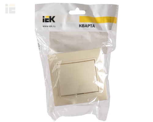 EVK10-K33-10-DM | Выключатель 1-клавишный ВС10-1-0-ККм 10А КВАРТА кремовый | IEK