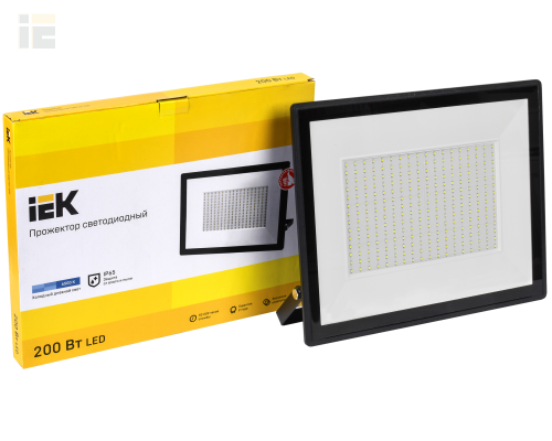 LPDO601-200-65-K02 | Прожектор СДО 06-200 светодиодный черный IP65 6500 K | IEK