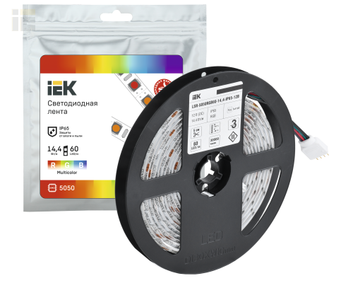LSR2-3-060-65-3-03 | Лента светодиодная 3м LSR-5050RGB60-14,4-IP65-12В | IEK